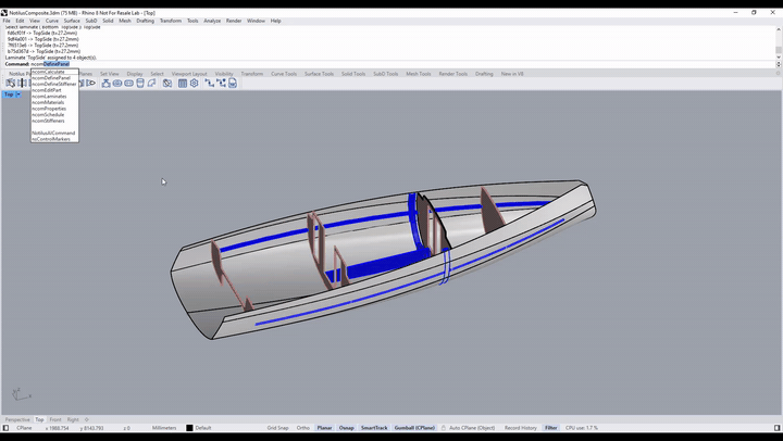 Laminate material and stiffener libraries