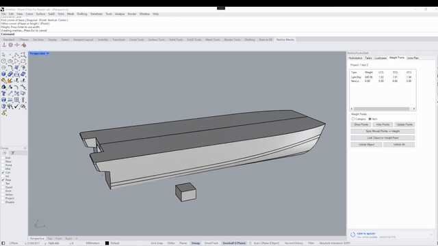 Weight points on the model